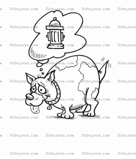 Dibujo para colorear Colorear Perro Sediento