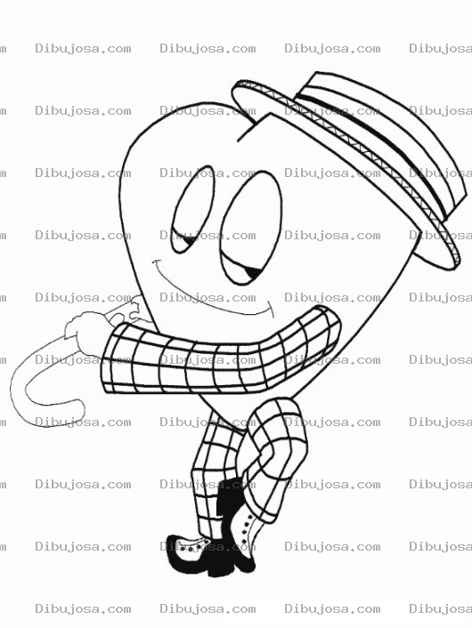Dibujo para colorear Corazon Bailando Tap Para Pintar Y Colorear