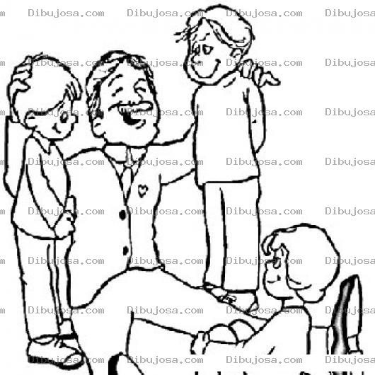 Dibujo para colorear Dibujo De Papa Compartiendo Con Sus Hijos Para Pintar Y Colorear
