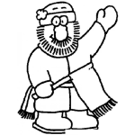 Dibujo para colorear Dbiujo De Hombre Barbudo Con Banderin Para Pintar Y Colorear