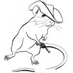 Dibujo para colorear Dibujo Del Raton Vaquero Para Pintar Y Colorear Ratoncito Con Pistola Y Sombrero Vaquero
