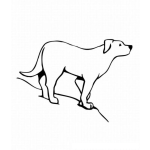 Dibujo para colorear Colorear Perro en colina