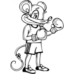 Dibujo para colorear Dibujo De Raton Boxedor Para Pintar Y Colorear