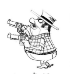 Dibujo para colorear Dibujo De Vaquero Grodito Con Dos Pistolas Para Pintar Y Colorear