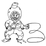 Dibujo para colorear Dibujo De Cowboy Con Latigo Para Colorear