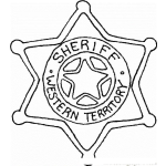 Dibujo para colorear Estrella De Sheriff Para Pintar Y Colorear Placa De Alguacil