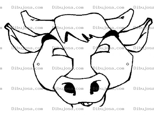 Dibujo para colorear Mascara De Vaca Para Imprimir Recortar Y Colorear