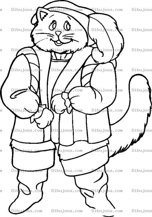 Dibujo para colorear Gato Con Botas Para Pintar Y Colorear Al Gatoconbotas