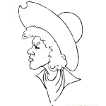 Dibujo para colorear Dibujo De Mujer Vaquera Para Pintar Y Colorear Baquera