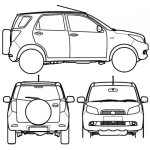 Dibujo para colorear Daihatsu Terios Para Pintar Y Colorear Dibujos De Autos