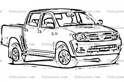 Dibujo para colorear Dibujo De Toyota Hilux Para Pintar Y Colorear Pickup Hilux4x4
