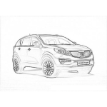 Dibujo para colorear Dibujo De Kia Sportage 2012 Para Pintar Y Colorear Kia Suv