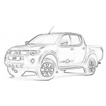 Dibujo para colorear Dibujo De Pickup Mitsubishi L200 2012 Para Pintar Y Colorear Pickup Gallogallina