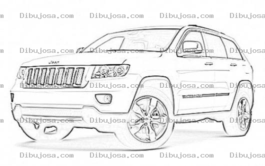 Dibujo para colorear Dibujo De Jeep Grand Cherokee 2012 Para Pintar Y Colorear