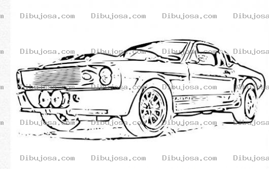 Dibujo para colorear Dibujo Del Shelby Mustang Gt500 ELEONOR De 60 Segundos Para Pintar Y Colorear Carro De Nicolas Cage
