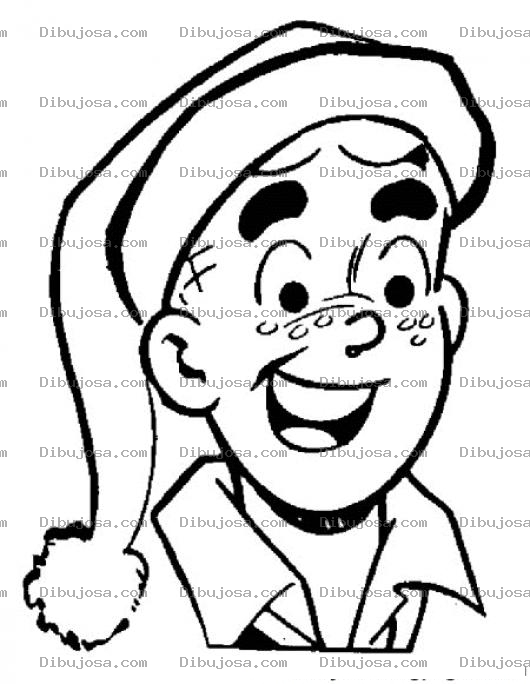 Dibujo para colorear Dibujo De Archibald Con Gorro De Santaclos Para Pintar Y Colorear