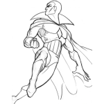 Dibujo para colorear Dibujo De Super Heroe Volador Con Capa Para Pintar Y Colorear