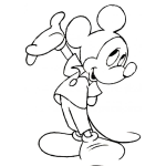 Dibujo para colorear Mickey mouse saludando