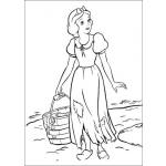 Dibujo para colorear Blanca Nieves con una cubeta
