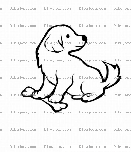 Dibujo para colorear Colorear perrito sobre un hueso