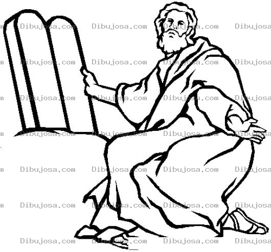 Dibujo para colorear Dibujo De Moises Con Las Tablas De Los Diez Mandamientos Para Pintar Y Colorear