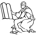 Dibujo para colorear Dibujo De Moises Con Las Tablas De Los Diez Mandamientos Para Pintar Y Colorear