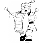 Dibujo para colorear Dibujo De Viejito Pascuero Con Tambor Para Pintar Y Colorear A Santaclaus Tocando Tambor