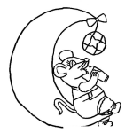 Dibujo para colorear Dibujo De Raton Bebe Tomando Pacha En La Luna Para Pintar Y Colorear