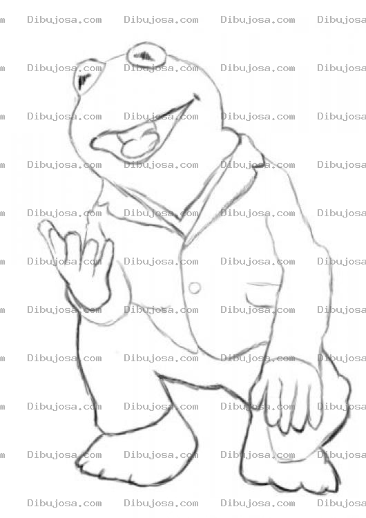 Dibujo para colorear Dibujo De La Rana Rene Con Camisa Manga Larga Y Pantalon Para Pintar Y Colorear