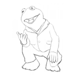 Dibujo para colorear Dibujo De La Rana Rene Con Camisa Manga Larga Y Pantalon Para Pintar Y Colorear