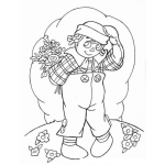 Dibujo para colorear Muneco De Trapo Con Flores Para Pintar Y Colorear