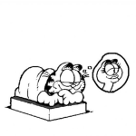Dibujo para colorear Dibujo De Garfield Enamorado Para Pintar Y Colorear