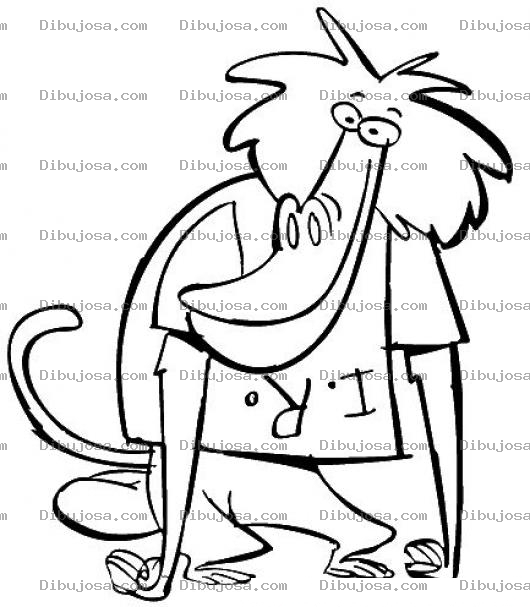 Dibujo para colorear Dibujo De Mono Jaimico Para Pintar Y Colorear