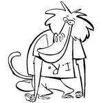 Dibujo para colorear Dibujo De Mono Jaimico Para Pintar Y Colorear