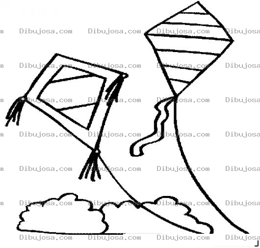 Dibujo para colorear Dibujo De Barriletes Volando Barriletes Para Pintar Y Colorear 2 barriletes
