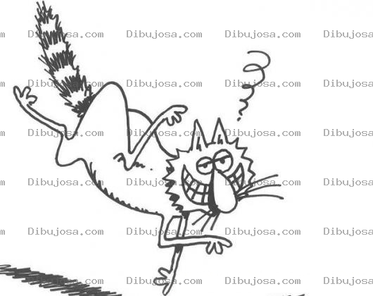 Dibujo para colorear Colorear Gato Cayendo Para Pintar Y Colorear Gato Bolo