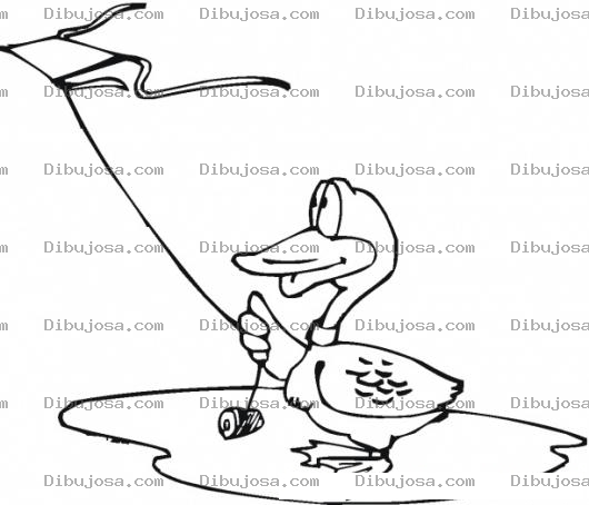 Dibujo para colorear Pato Volando Barrilete Para Pintar Y Colorear