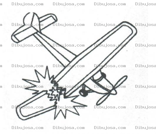 Dibujo para colorear Dibujo De Avion De Juguete Con Ala Quebrada Para Pintar Y Colorear Avioneta Estropeada