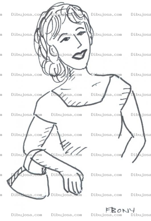Dibujo para colorear Dibujo De Chica Con Bolso De Brazo Para Pintar Y Colorear