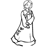 Dibujo para colorear Dibujo De Mujer Koreana Para Pintar Y Colorear