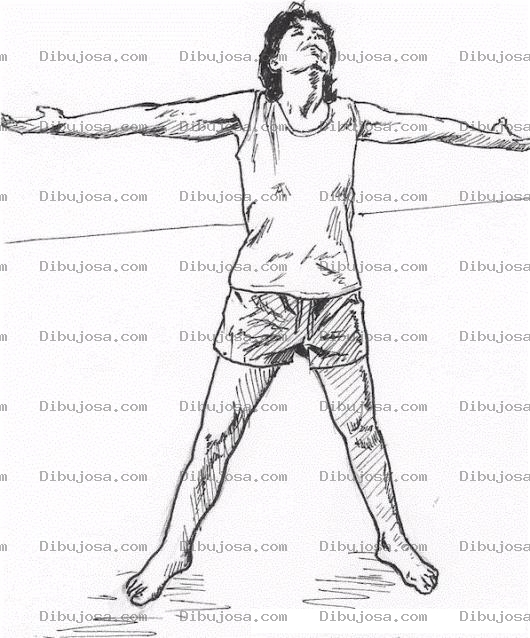 Dibujo para colorear Dibujo De Hombre Estirandose Para Pintar Y Colorear