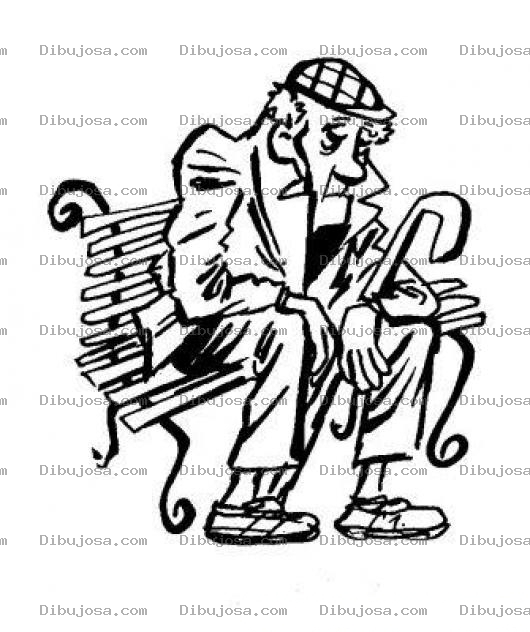 Dibujo para colorear Dibujo De Un Anciano Adulto Mayor Para Pintar Y Colorear
