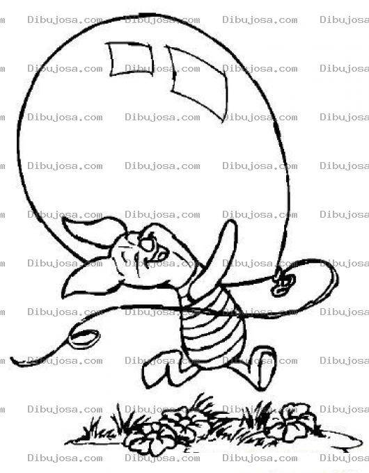 Dibujo para colorear Dibujo De Pigglet Con Un Globo Para Pintar Y Colorear