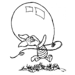 Dibujo para colorear Dibujo De Pigglet Con Un Globo Para Pintar Y Colorear