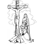 Dibujo para colorear Dibujo De Maria Con Jesus Crucificado Para Pintar Y Colorear