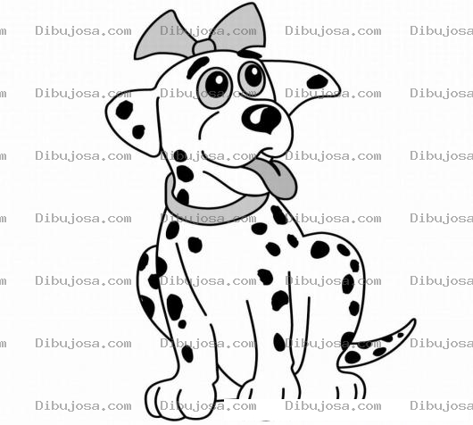 Dibujo para colorear Colorear perrita dalmata