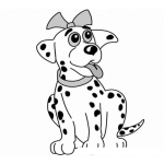 Dibujo para colorear Colorear perrita dalmata