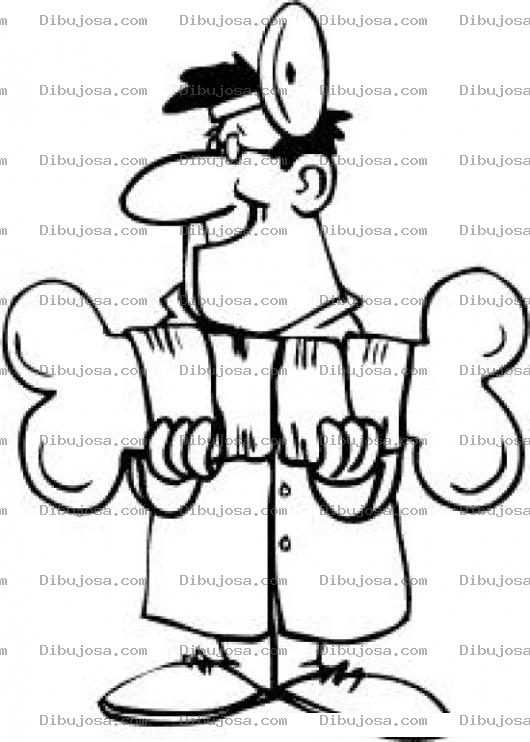 Dibujo para colorear Dibujo De Medico Traumatologo Y Ortopedista Reparando Un Hueso Quebrado Para Pintar Y Colorear Doctor Con Hueso Gigante
