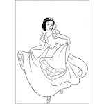 Dibujo para colorear Blanca Nieves bailando