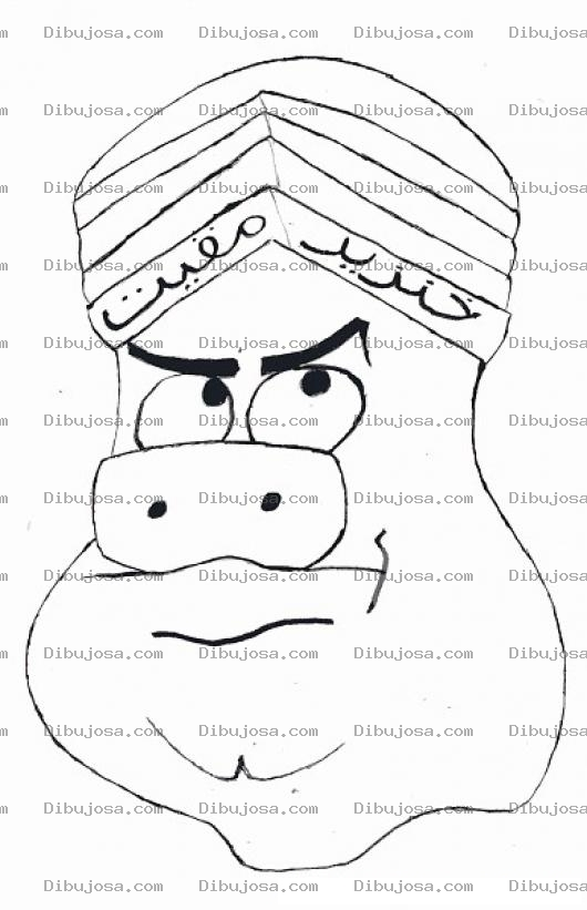 Dibujo para colorear Dibujo De Jeque Arabe Para Pintar Y Colorear